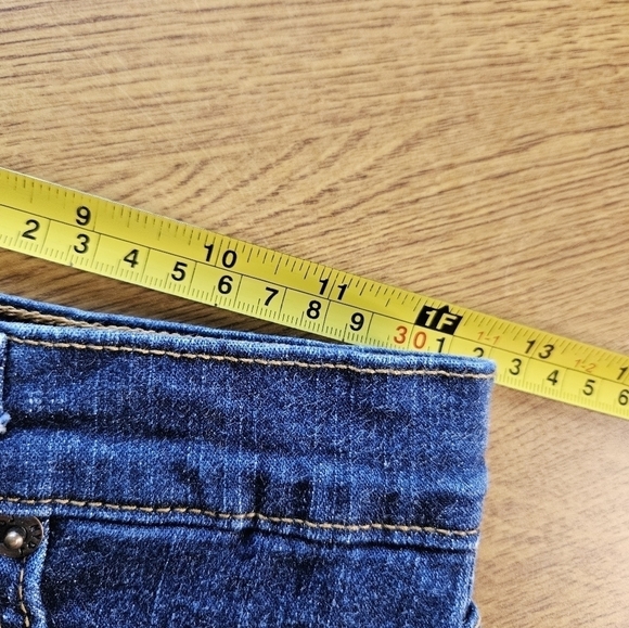 NYDJ tummy control mid rise dark wash crop jeans with side slit - Picture 5 of 11